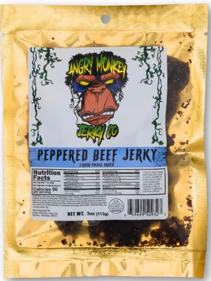 Angry Monkey Peppered Beef Jerky