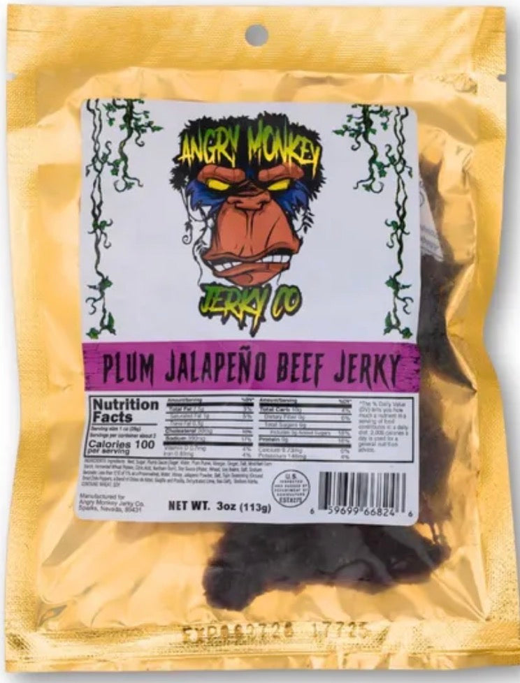 Angry Monkey Plum Jalapeno Beef Jerky