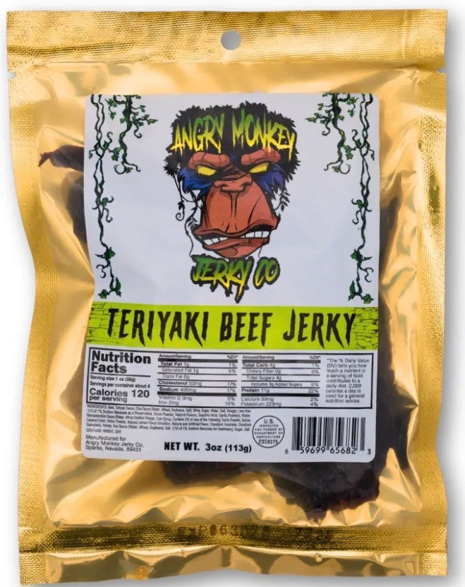 Angry Monkey Teriyaki Beef Jerky